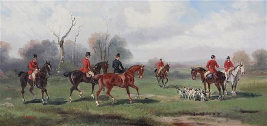 Rudolf Stone (19th century) Hunting scenes: The Meet, Full Cry, Over The Obstacle and The Death 5.75 x 12in.